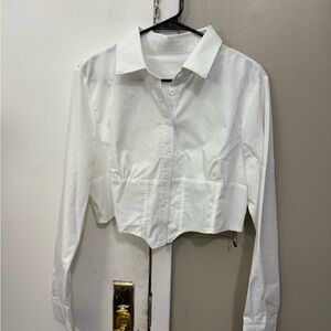 Women's White Button-Up Shirt